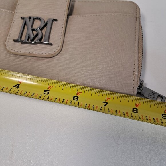 Badgley Mischka Zip Around Flap Front Pocket Taupe Wallet - Picture 10 of 12